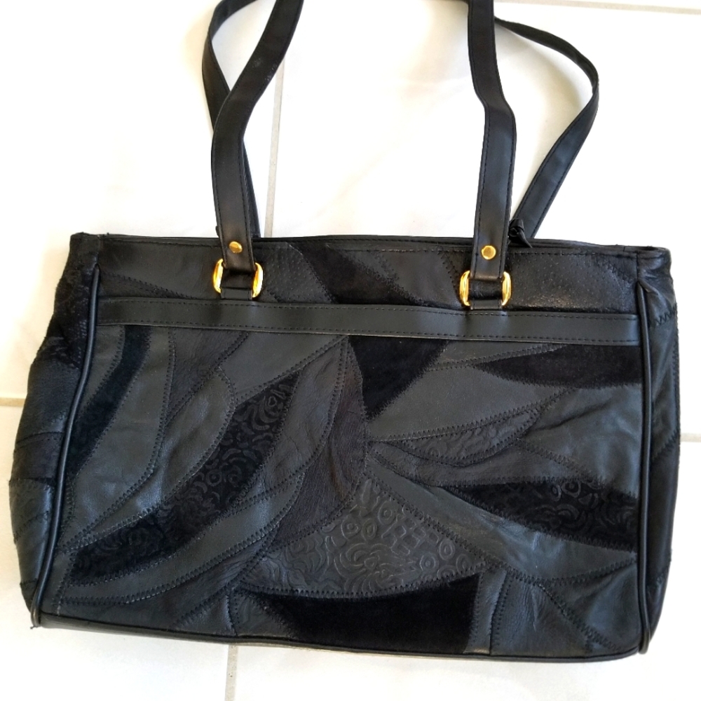Suede & Leather Black Pocketbook
